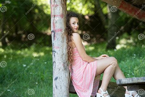 Cute Lady Wear A Pretty Summer Dress Stock Image Image Of Nature Forest 77855175