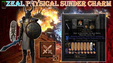 Diablo II Resurrected Zeal Physical Sunder Charm Paladin Build Uber