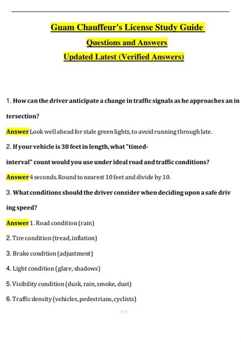 Study Guide For Michigan Chauffeur's License 6