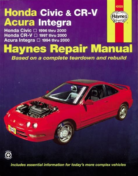 Honda Civic And Cr V Acura Integra Automotive Repair Manual Haynes