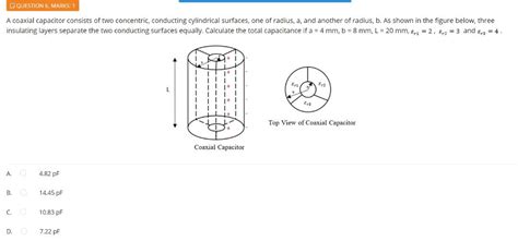 Solved A Coaxial Capacitor Consists Of Two Concentric