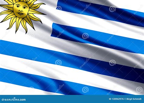 Ejemplo De La Bandera De Uruguay Stock de ilustración Ilustración de