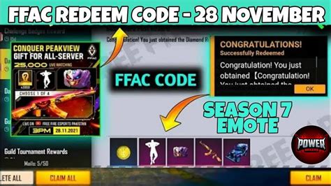 Ffac Live Watching Rewards Free Fire Redeem Code Today Ff