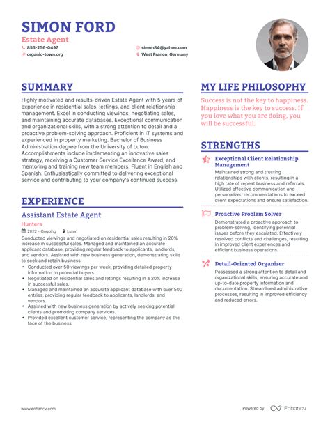 3 Successful Estate Agent Resume Examples And Writing Tips For 2024