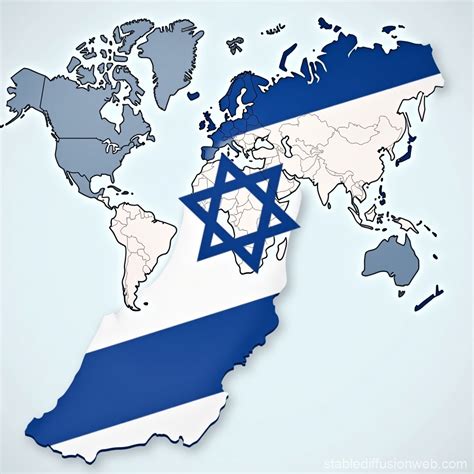 Map of Arab World with Israel Flag | Stable Diffusion Online