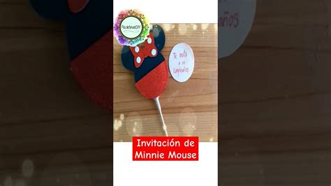 Invitación de Minnie Mouse manualidades fiestainfantil