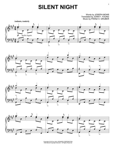 Silent Night By Franz X Gruber Sheet Music For Piano Solo At Sheet