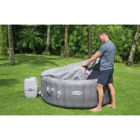 Bestway Lay Z Spa 77 X 28 1 96m X 71cm Honolulu AirJet Piscine Gris