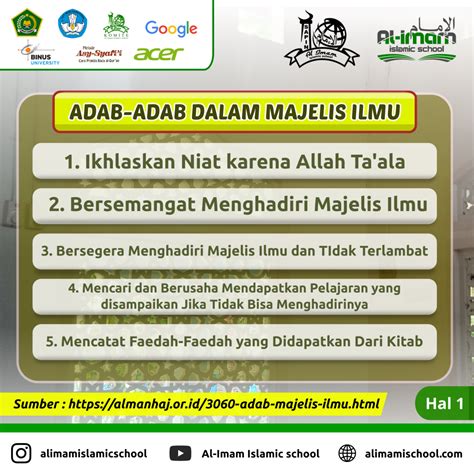 Adab Adab Dalam Majelis Ilmu Al Imam Islamic School AI IS