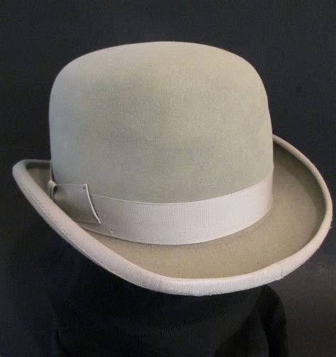 Vintage Light Beige/ Grey Bowler Derby Hat Thoroughbred Genuine Fur | Hats for sale, Hats for ...