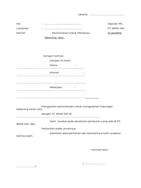 Permohonan Rek Giro Bank Dki Pdf