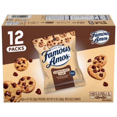 Famous Amos Classic Bite Size Chocolate Chip Cookies 12 Ct 1 Oz