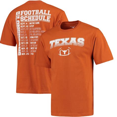 Texas Longhorns Texas Orange Football Schedule T Shirt