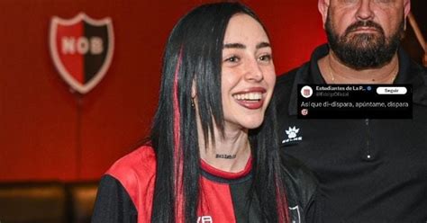 Nicki Nicole se mostró en la cancha de Newell s y Estudiantes aprovechó