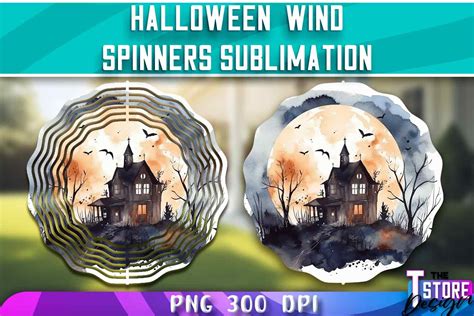 Halloween Haunted House Wind Spinners Graphic By The T Store Design