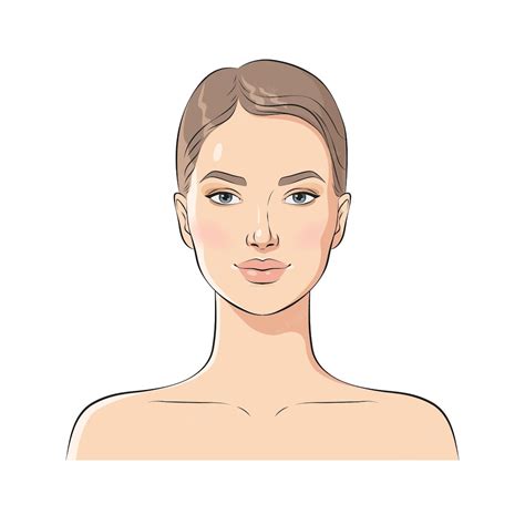 Premium Vector Face Of A Young Beautiful Woman Vector Illustration