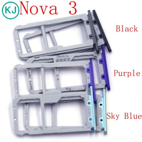 Rear Nova 3 SIM Card Tray For Huawei Nova3 Sim Card Holder Slot Dual