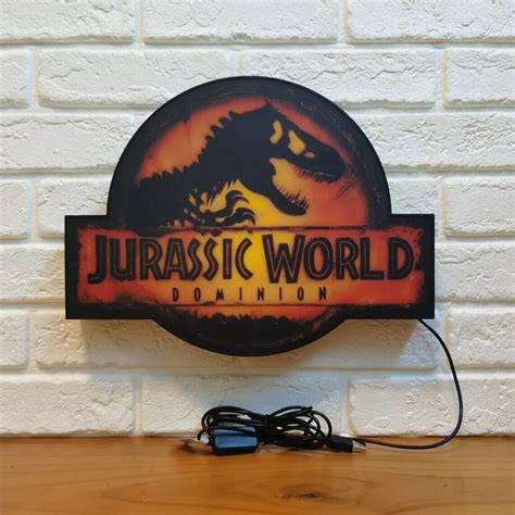 Jurassic Park Dominion Logo Led Lightbox 3d Printed India Ubuy