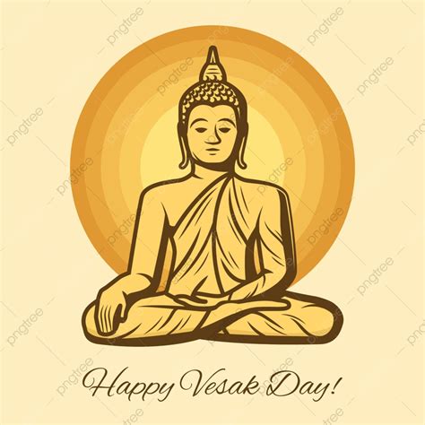 Buddha Vesak Day Vector Png Images Vesak Day Holiday Vector Greeting