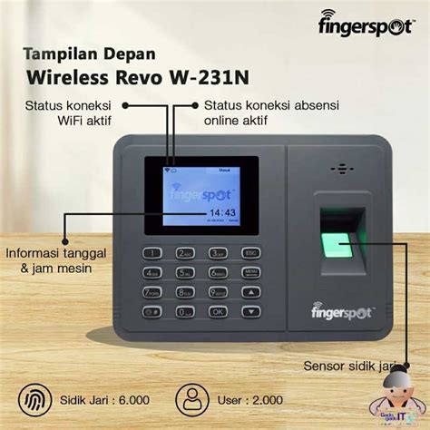 Jual Mesin Absensi Sidik Jari Fingerprint Fingerspot Revo W N