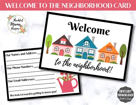 Welcome To The Neighborhood Greeting Cards With Contact Information