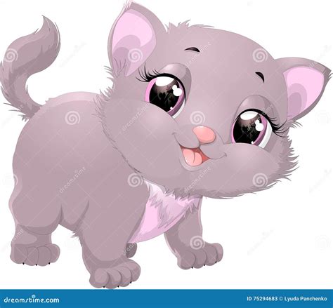 Dibujos Animados Lindo Gato Gris Ilustraci N Vectorial Vector The