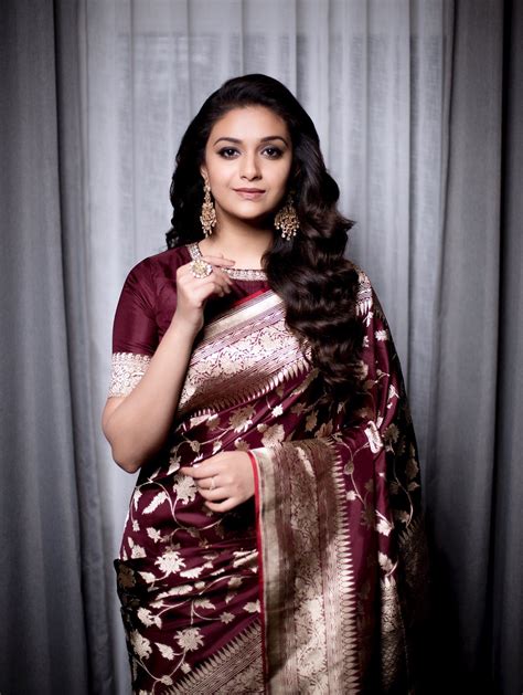 Keerthi Suresh Elegant Saree Saree Look Saree Styles