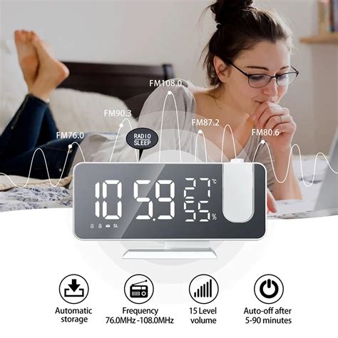 Светодиодный цифровой смарт-будильник FM-радио | AliExpress