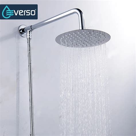 Everso 12/10/8/6/4 inch Stainless Steel Ultra thin Waterfall Shower heads Rainfall Shower Head ...