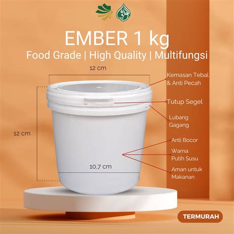 Jual Ember Plastik 1kg Segel TEBAL Makanan Baru ANTI PECAH 1 Liter