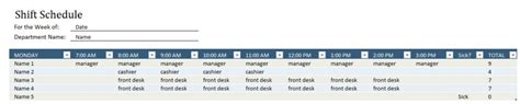 Employee Shift Schedule Template In Excel (Download.xlsx)