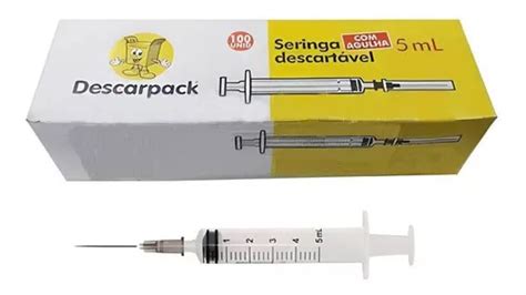 Seringa 5ml C Ag Luer Slip Descarpack Cx 100 Unidades