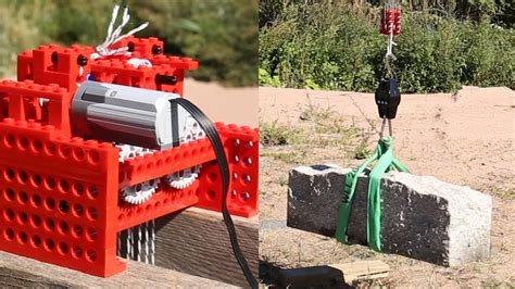 Unleashing Lego Power Motor Lifts Massive 88kg Rock Lego Brick Builder