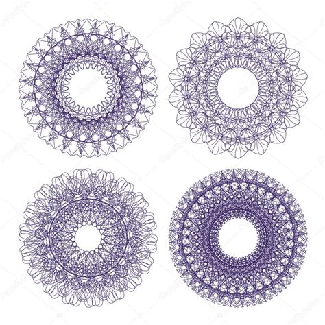 Set Of Vector Guilloche Rosettes Stock Vector Image By Epic22 9833749