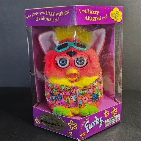 Toys R Us Hawaiian Furby Sealed 1998 Limited Edition Tiger Toy Sunglasses Pink Ebay