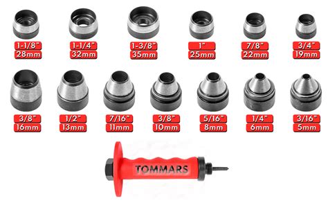 Tommars Hollow Punch Kit With Pin Point Punch Shaft Hole Cutter Set