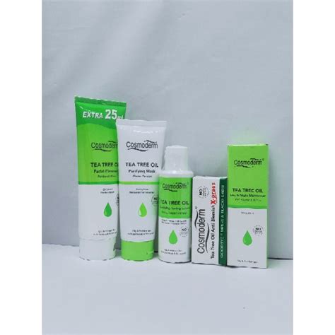 Cosmoderm Tea Tree Oil Anti Acne Skin Set Shopee Malaysia