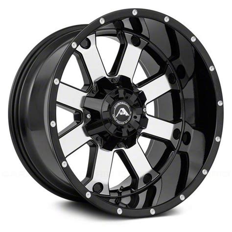 American Off Road Wheels Bronco A Gloss Black Machined Lug Wheel