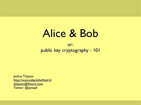 Alice & bob public key cryptography 101