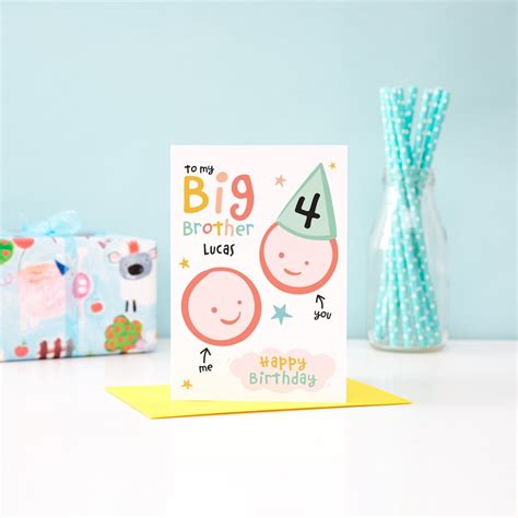 Little Brother Birthday Card Brother Birthday Card Big Etsy