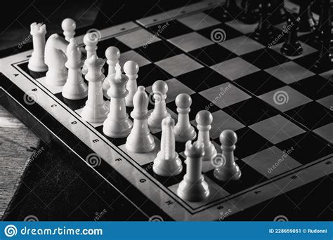 Chess Board Game. Strategy Ideas Concept. Black and White Stock Image ...