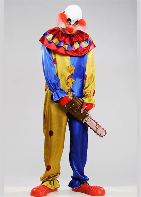 Mens Halloween Bright Scary Killer Clown Costume