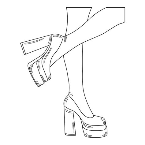 Dessin croquis contour silhouette de jambes féminines dans une pose