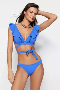 Buy Trendyol Triangle Ruffle Bikini Top Online Zalora Singapore