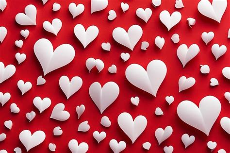 Premium Photo Valentine Background White Hearts On Red Background