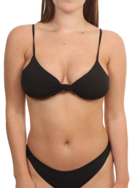 Billabong S S Knotted Trilet Bikini Top Black