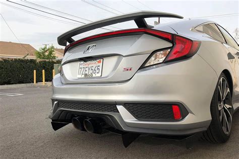 2016 2020 Honda Civic Si Rear Diffuser V1 Coupe Aeroflowdynamics