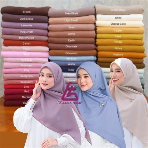 Jual Bella Square Hijab Segi Empat Polycotton Premium 61 Warna Jilbab