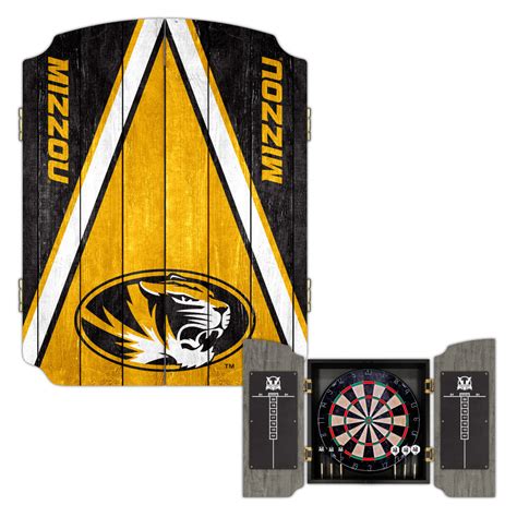 University Of Missouri Tigers Bristle Dartboard Cabinet Set Victory