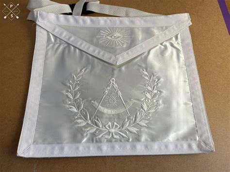 Past Master With All Seeing Eye Masonic Apron White Tme Apr P